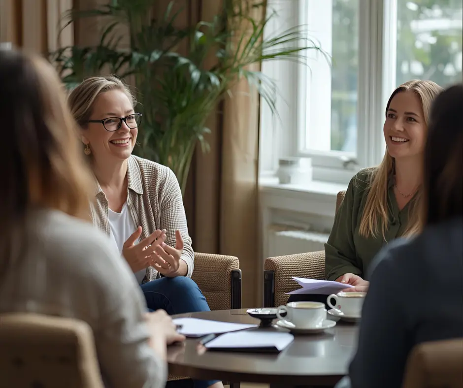 Two people in a supportive coaching conversation