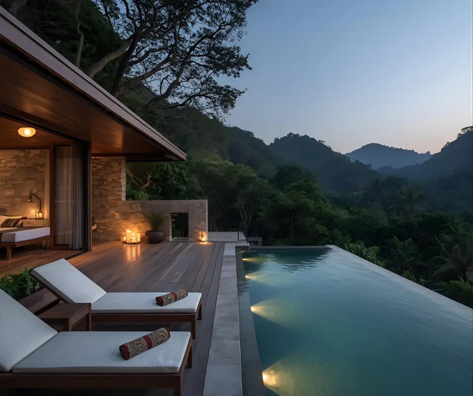 Serene luxury lodging surrounded by nature